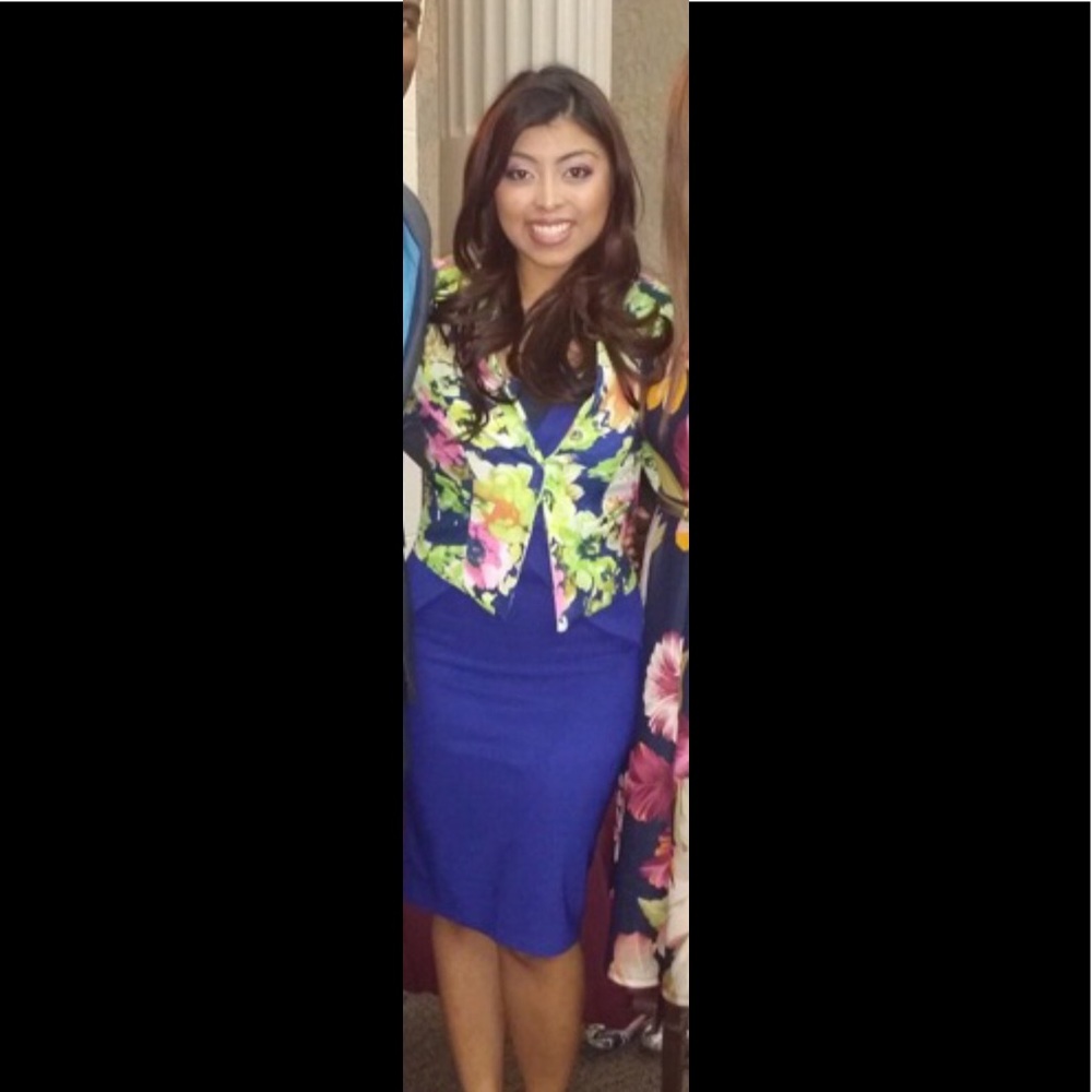 Navy peplum dress