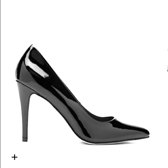 Faux Patent Leather Pumps