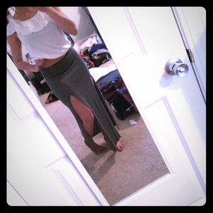 Double slit maxi skirt
