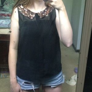 Sequined Collared Shirt