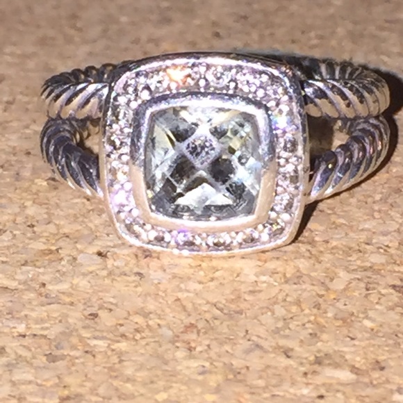 Petite Albion Ring with Prasiolite and Diamonds!!