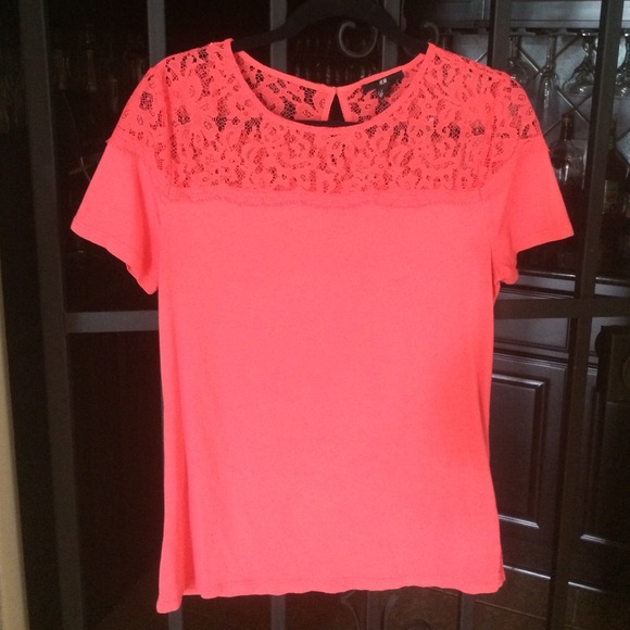H&M Coral Lace Top
