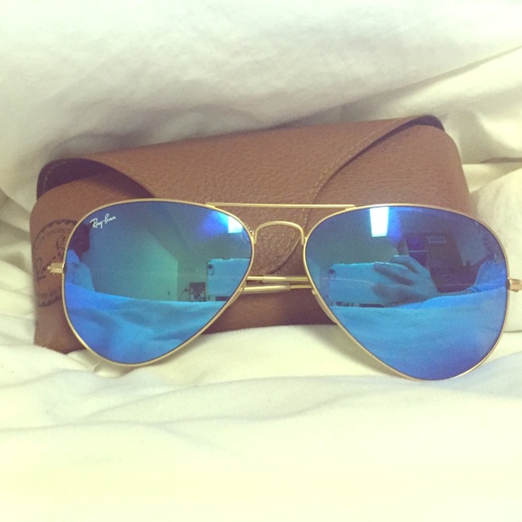 Blue lense aviator Raybans AUTHENTIC