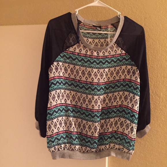 Sheer tribal pattern top