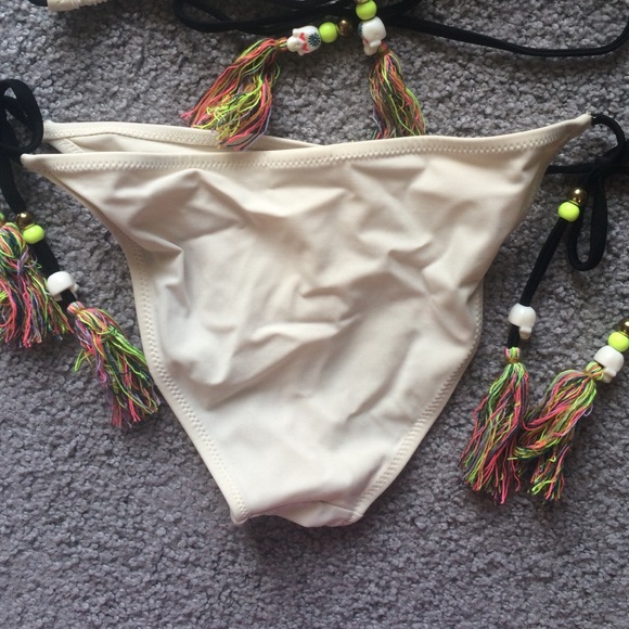 H&M skull rainbow white with black string bikini - Picture 2 of 4