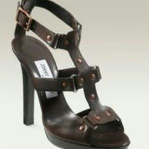 Authentic Jimmy Choo Brown Leather Prize Sandal