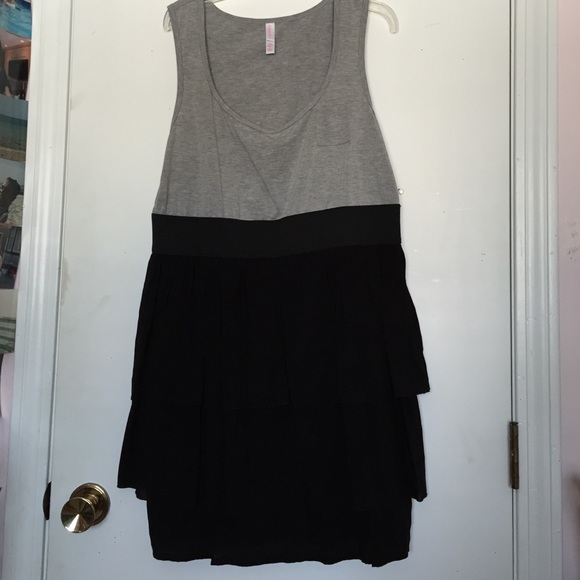 Grey and black skater dress