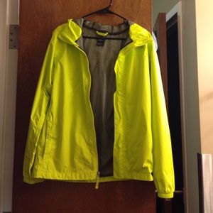 Lime Green/Yellow North Face Rain Coat.