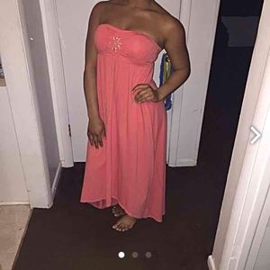 Strapless high-low, maxi dress!