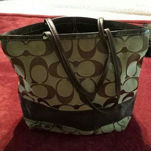 Authentic Coach signature stripe Tote Bag