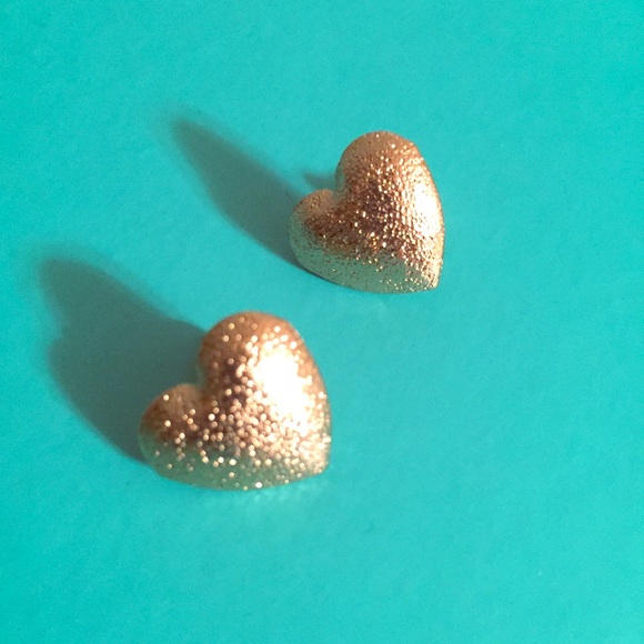 Gold Heart Stud Earrings