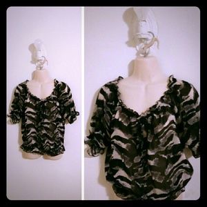 Sheer Zebra Print Shirt