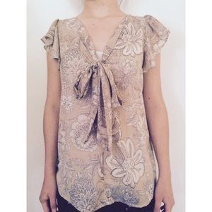 Neutral Floral Blouse.