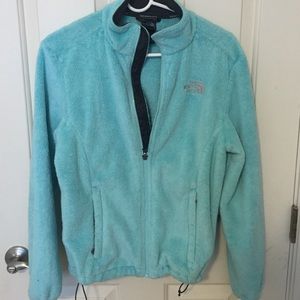 The North Face turquoise fleece jacket