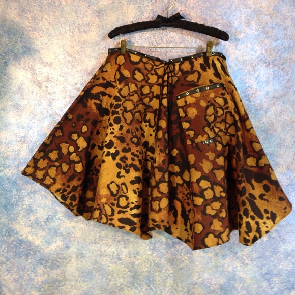 leopard circle skirt