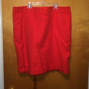 Merona red orange pencil skirt w/ POCKETS