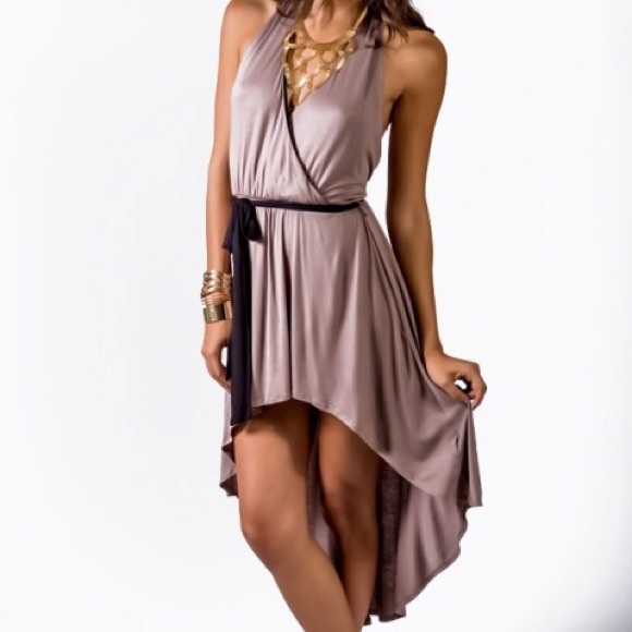 π Beige High Low Dress - Picture 4 of 4