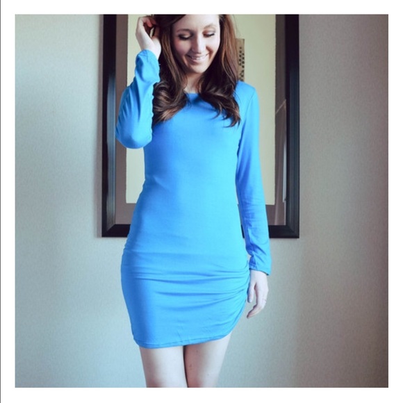 Blue fitted dress