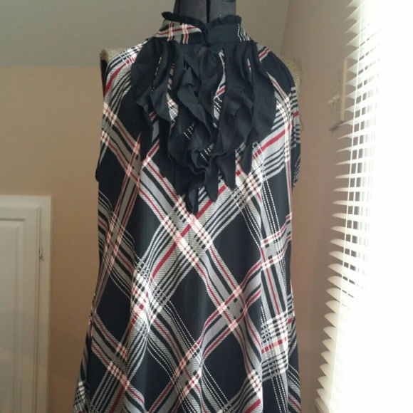 Black red and white dress