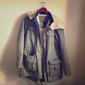 Faux fur lined parka