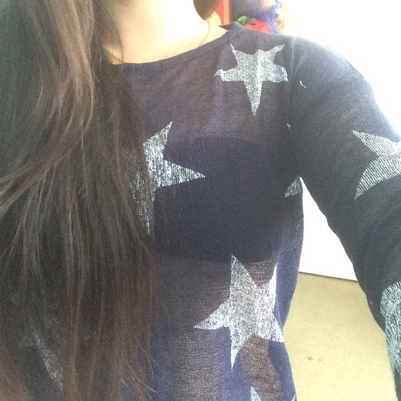 Stars on Navy Blue. Destroyed light throw-over