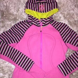 Lululemon Afterglow Striped Split Pea Scuba Hoodie
