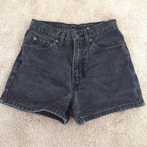 Black Denim High Waisted Shorts