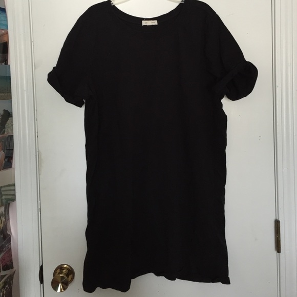 Solid black tee shirt dress