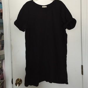Solid black tee shirt dress