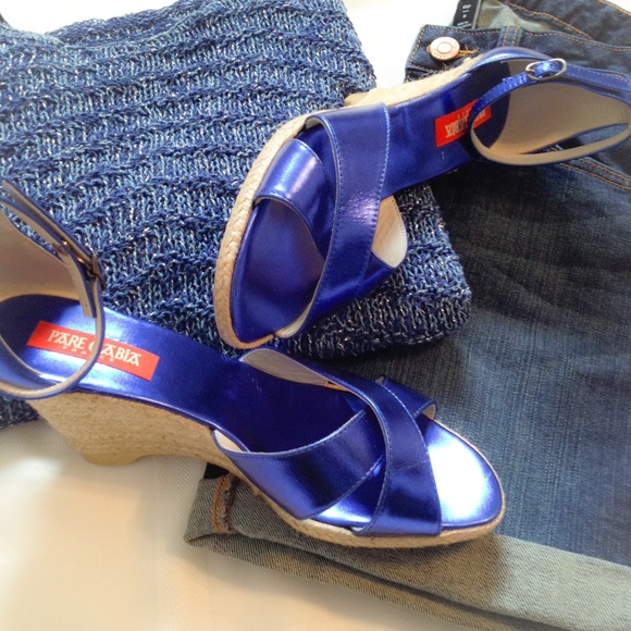 Metallic Blue Espadrilles