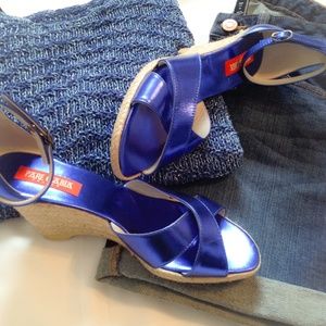 Metallic Blue Espadrilles