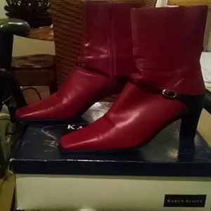 Red leather bootie