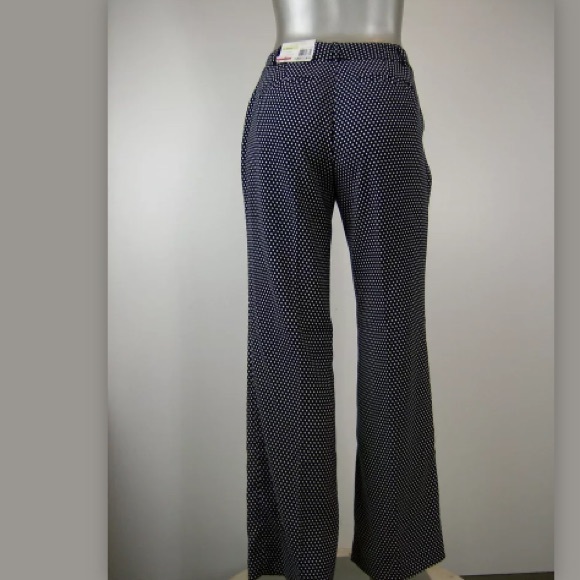 NWT $64 Charter Club Modern Fit Navy Polka Dot Dress Pants 14 (38” Waist)
