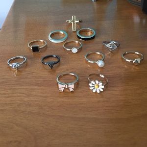 Silver and gold midi ring bundle