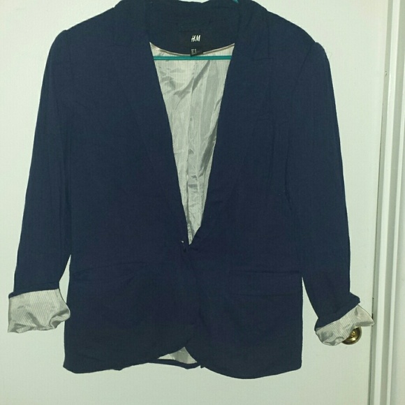 H&m navy blue and pinstripe blazer