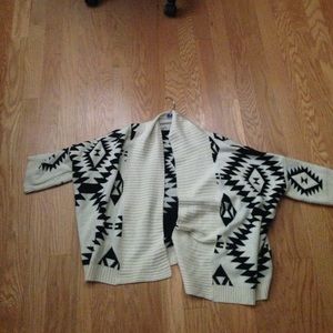 Black and white tribal cardigan