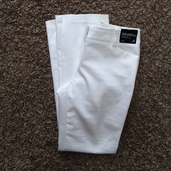 New York & Company white straight leg pants Sz 8