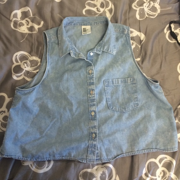 H&M Denim Sleeveless Crop Top