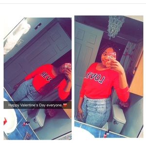 Red Lover sweatshirt crop top
