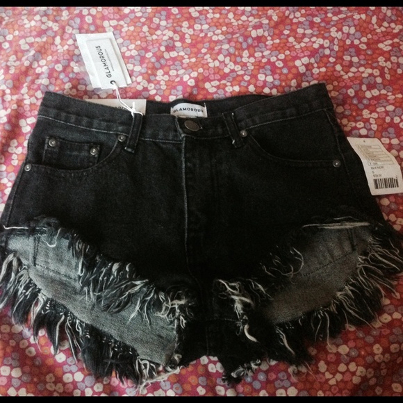 Urban Outfitters black high rise denim shorts