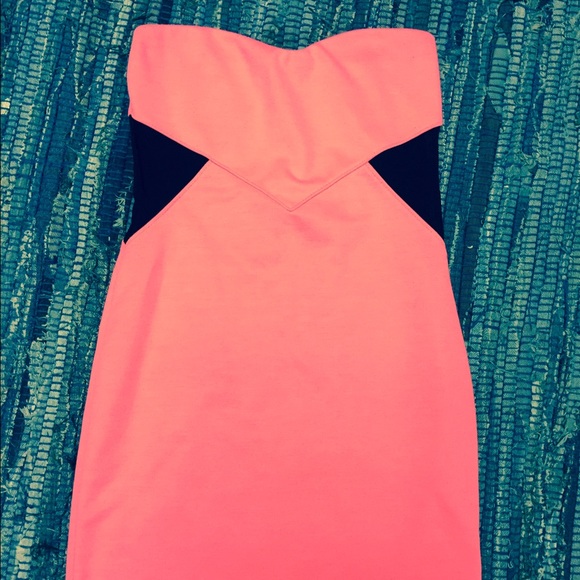 Neon coral dress!