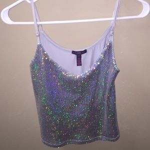Sassy grey sequin tank