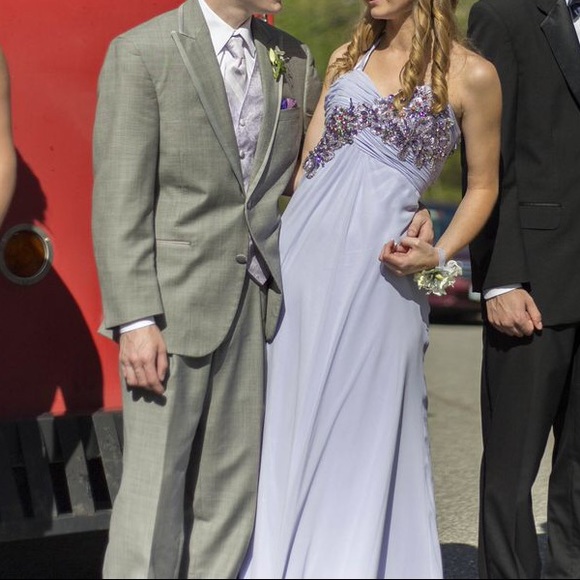 Lilac/Lavender Prom Dress Long Size 4 - Picture 3 of 3