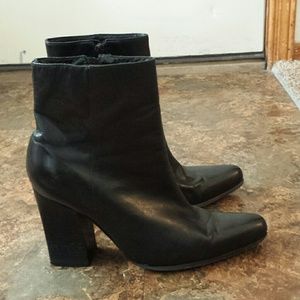 BCBG Black Leather Booties