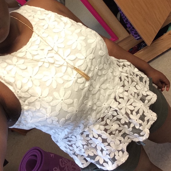Lace Peplum Top w/ Sheer Skirt