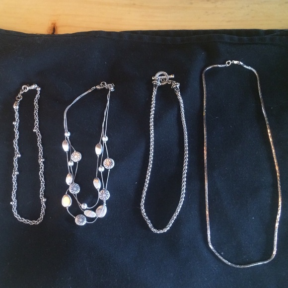 Lot of four necklaces for sale Silver