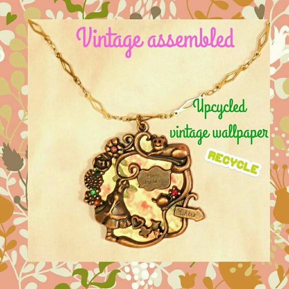Handmade Jewelry - OOAK Vintage Assembled Alice necklace Swarovski
