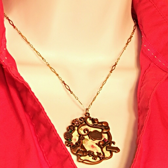 OOAK Vintage Assembled Alice necklace Swarovski - Picture 4 of 6