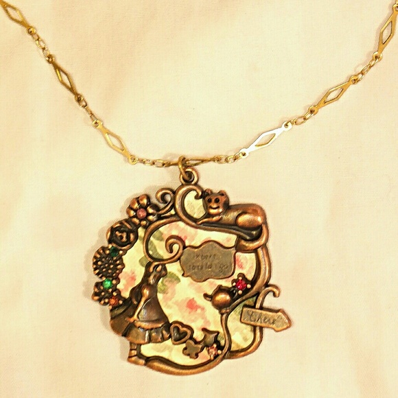 OOAK Vintage Assembled Alice necklace Swarovski - Picture 6 of 6