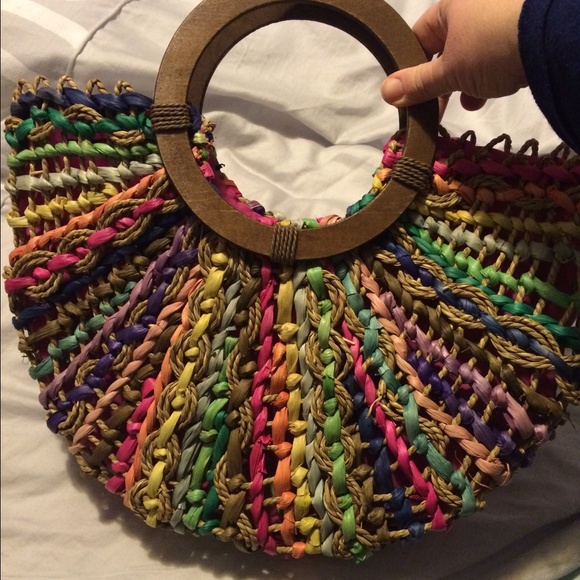 Charming Charlie straw handbag